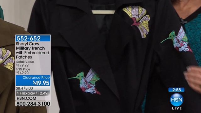 Sheryl Crow Military Trench with Embroidered Patches