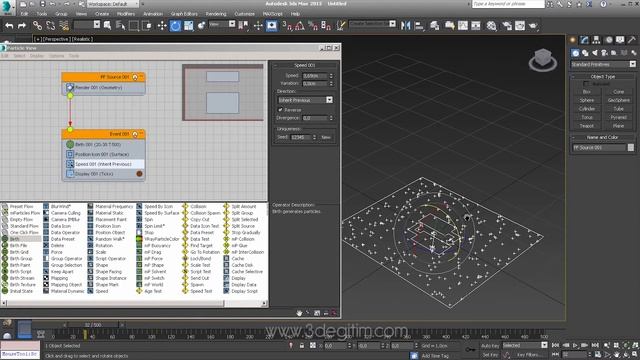 3ds Max Particle Flow Speed Özelliği