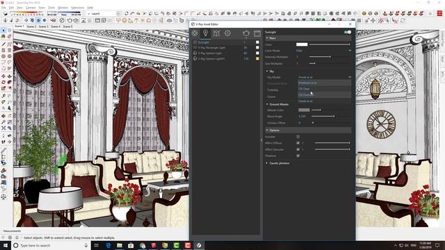 RENDER VRAY 3.6 FORSKETCHUP AND FREE MODEL TEST TRAINING