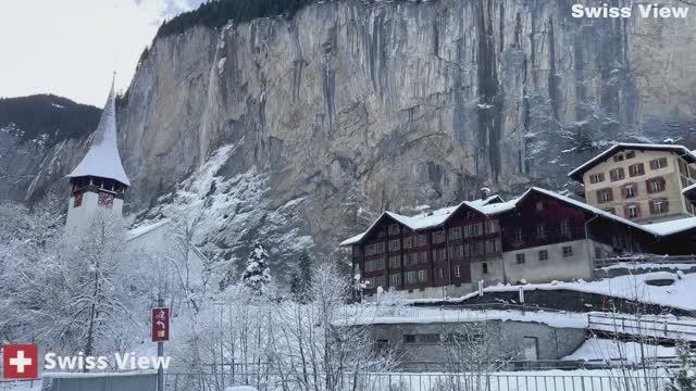 🇨🇭Лаутербруннен , Волшебная швейцарская долина - Зимняя страна чудес ! Деревня в Швейцарии !