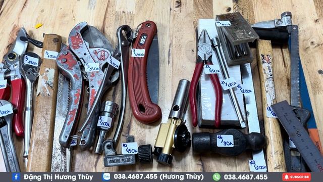 Đồ Nghề Bãi Cắt Ống Nước, Mũi Taro, Cần Lắc, Búa, Cưa, Cạp Tròn, Kìm Điện, Đầu Nối, Khò...[Clip 354