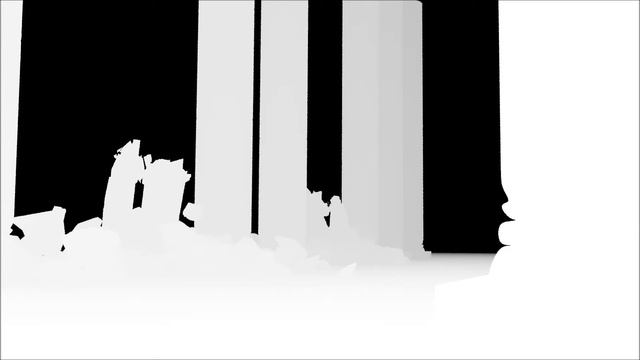 pillars crashing thinking particles, 3dsmax, post motion blur and depth of field