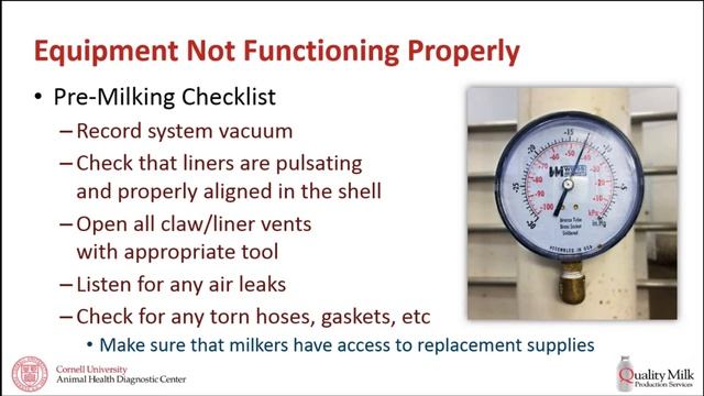 Troubleshooting mastitis and milk quality problems