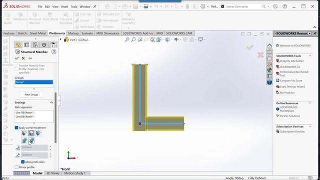 Solidworks Weldments Design From Basic  |Design Hub| Solidworks 2021 |