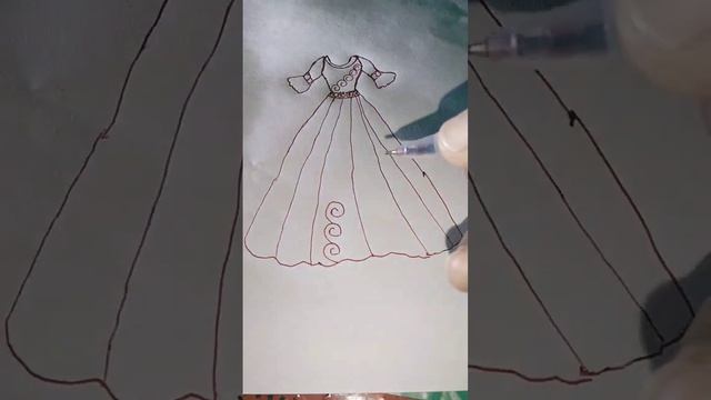how to draw a Princess gown #shorts #viralshorts