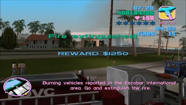Grand Theft Auto Vice City (2002): Vehicle Mission: Firefighter [1080p HD]