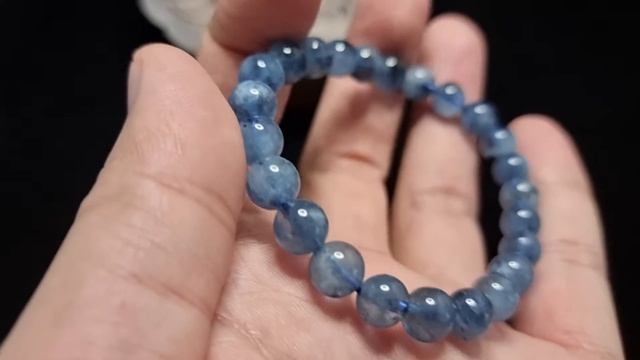 Gelang Batu Devil Aquamarine Quartz Full Natural 5A 7.8mm C1052