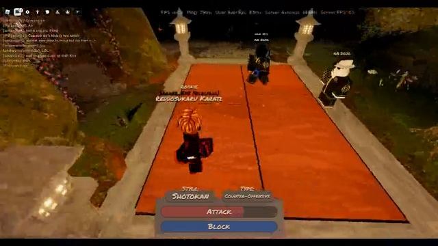 Beating another Blue belt in Roblox Karate!