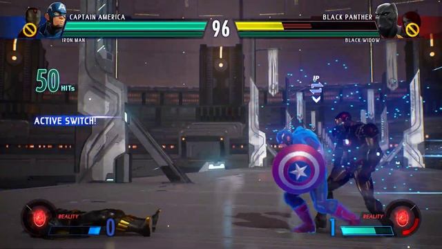 Cap America & IronMan VS Black Widow & Black Panther (Very Hard) - Marvel vs Capcom | 4K HD Gamepla