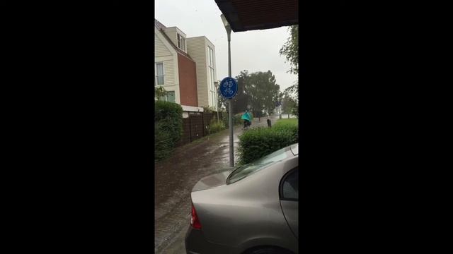 Jeff tries out the Boncho in Netherlands Rain.