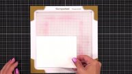 Stenciled background Autumn card with Mindy