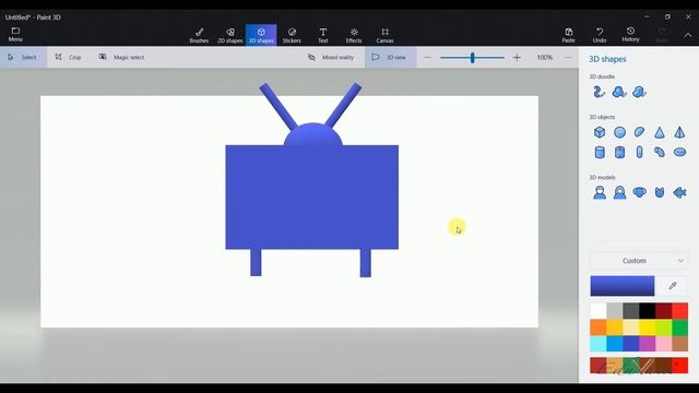 Creating 3D model of a TV using Paint 3D