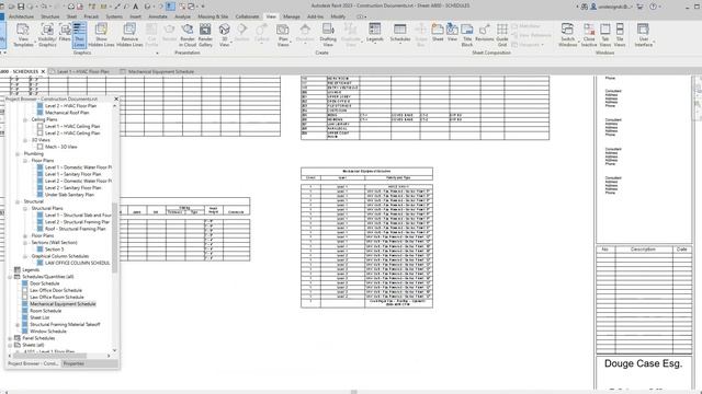 Revit 2023 MEP Schedules Mechanical Equipment & Lighting
