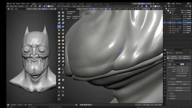 Silly Batman Part 1 - Blender Speed Sculpt