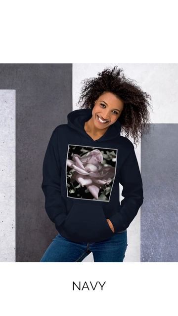 Printed Sweatshirts - Pink Rose Unisex Hooded Sweatshirt - From APWT Digital Stationery