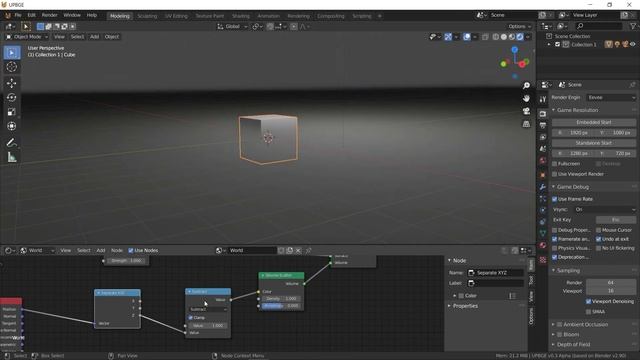 Fog using volume scatter in world nodes