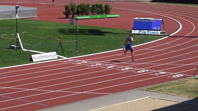 Deutsche Leichtathletik-Seniorenmeisterschaften 2018 - 110m Hürden Finale M40