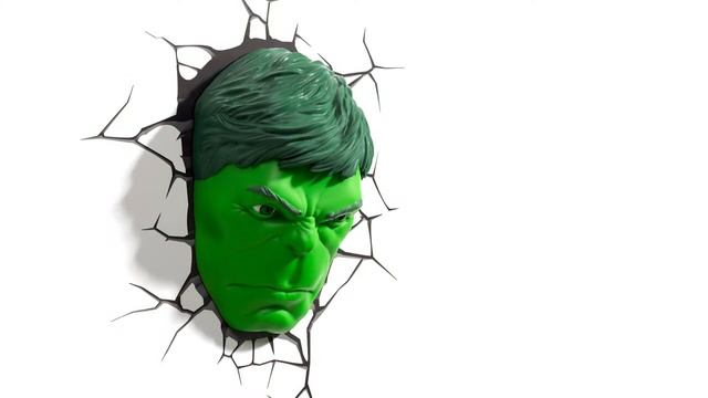 3D Светильник для детей Avengers Assemble Hulk Face 3D Deco Light