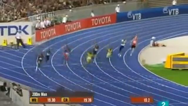 Usain Bolt Récord del Mundo de 200 metros planos Berlín 2009