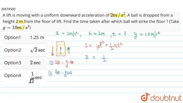 A lift is moving with a uniform downward acceleration of `2 m//s^(2)`.