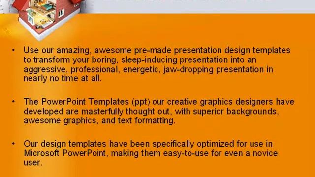 House Model Creation PowerPoint Template by PoweredTemplate.com