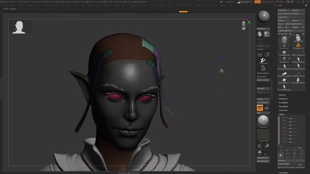 Real-time Hair Brush for ZBrush