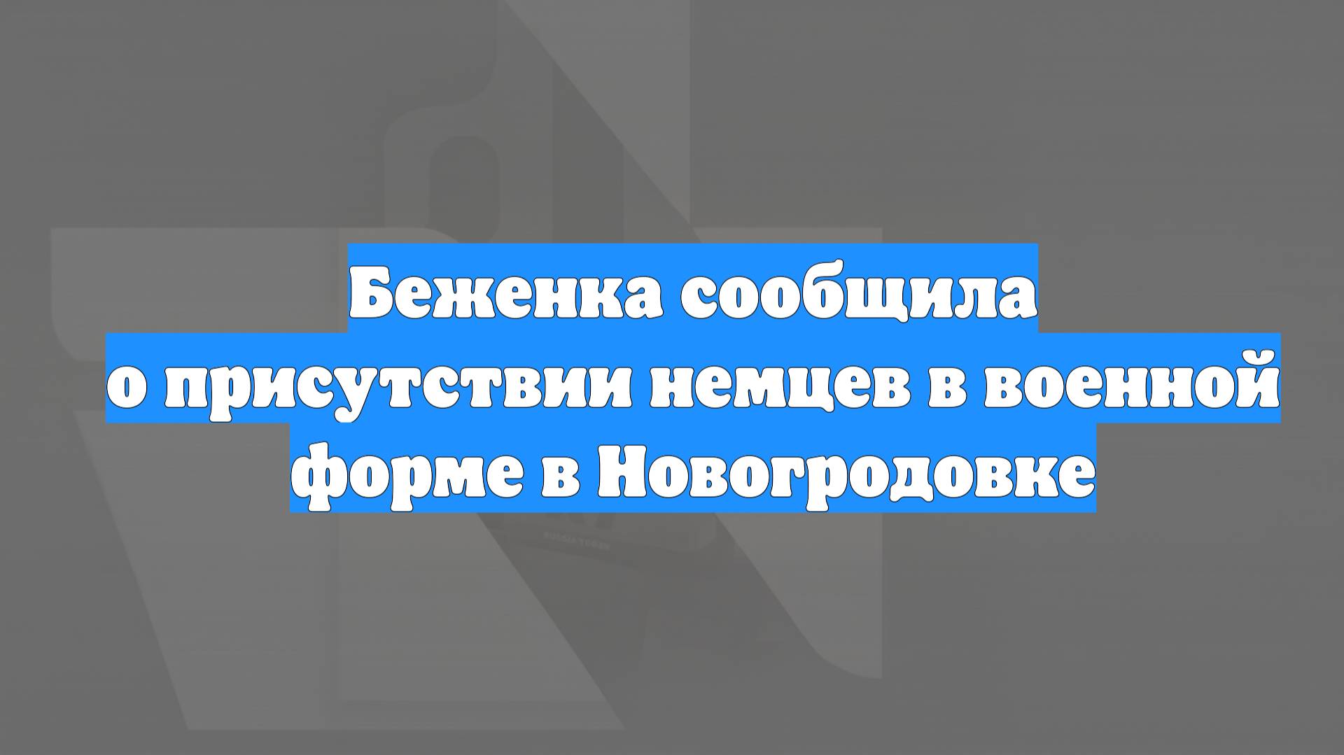 Беженка сообщила о присутствии немцев в военной форме в Новогродовке