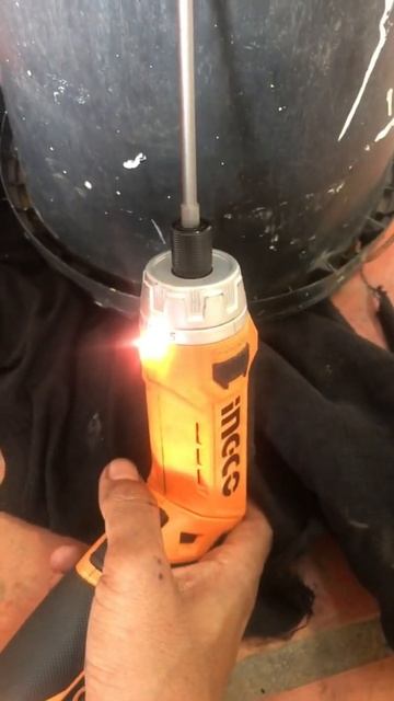 Engine motorcycle work with iNGCO 8v electric screwdriver hand tools