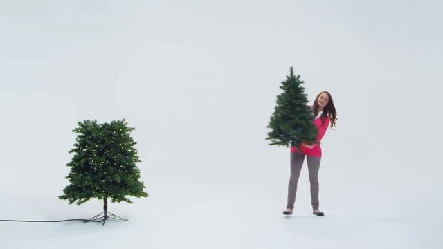 Quick Set Artificial Christmas Tree with Color-Changing LED Lights