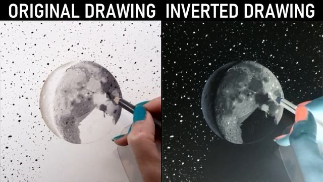 Inverted Drawing of the Moon - Time-Lapse | Jasmina Susak