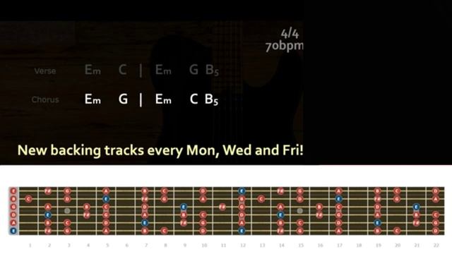 Dramatic Melodic Rock  Backing Track in Em