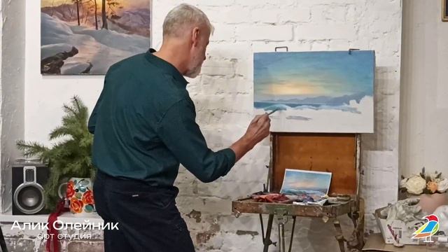 Мастер-класс по живописи маслом на холсте. Морской пейзаж.