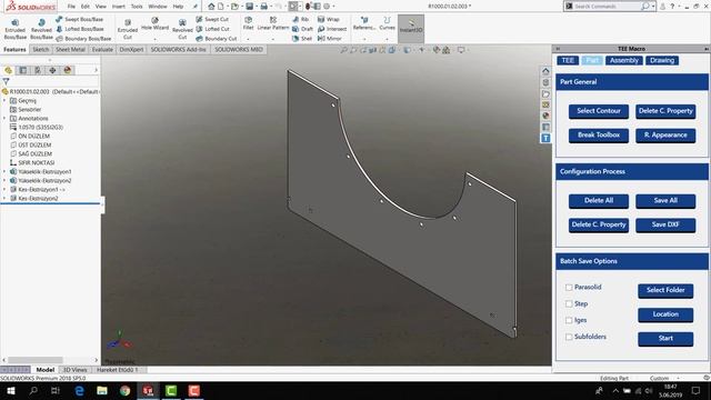 Solidworks Macro | Solidworks part delete custom property TEE Macro