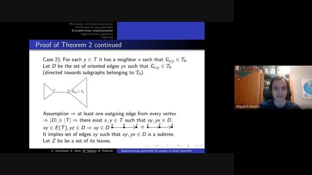 [6.01.2021] Wojciech Nadara - Approximating pathwidth for graphs of small treewidth