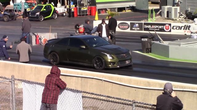 C8 Corvette w/ Bolt Ons vs Tuned ATS-V 1/4 Mile