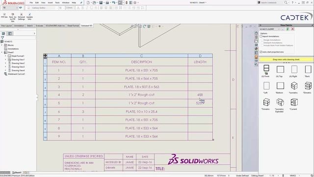 Introduction To Cabinetry Within SolidWorks Part 2: Technical Drawing