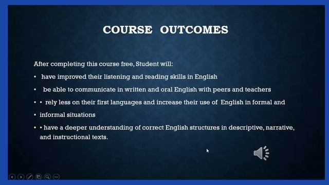 English Language Course to help students achieve a level of English