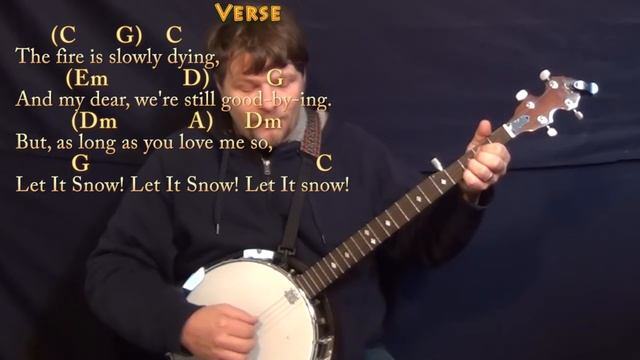 Let It Snow! - Banjo Cover Lesson in C with Chords/Lyrics