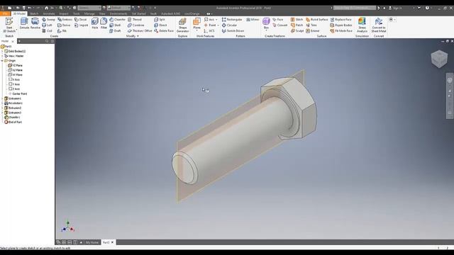 Autodesk Inventor - Modelado 04 - Perno Hexagonal M12 (Bolt) - Tutorial (Español)