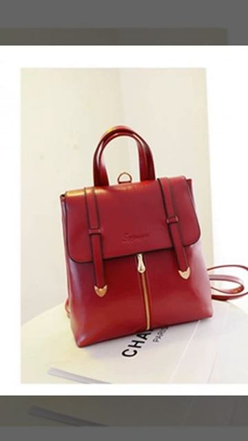 Simple Pu leather shaped backpack.avi