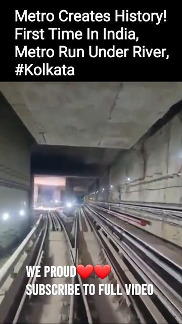 Metro Run Under River First Time In India #kolkata #metro #shots