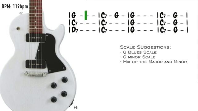 Blues Shuffle Backing track in G