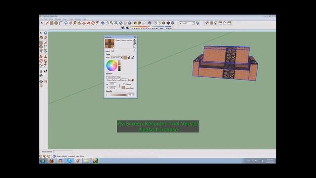 Google Sketchup 3D Sofa tv table and flat screen TV part 1