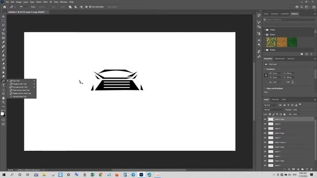 Make a logo automotive car vector with photoshop