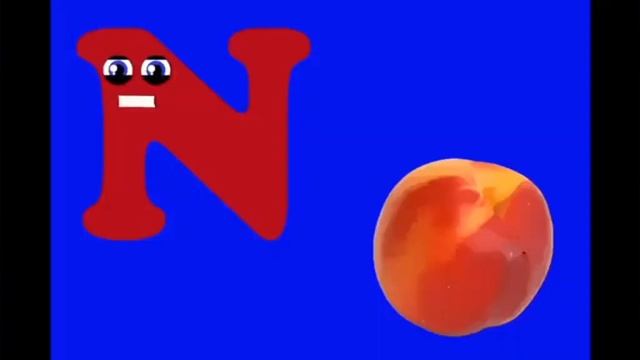 The abc song fruit with cooper black font with colors