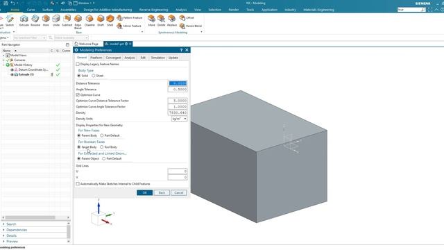 Session (3) - Siemens  NX Preferences  - درس(4) - الاعدادت الاساسية