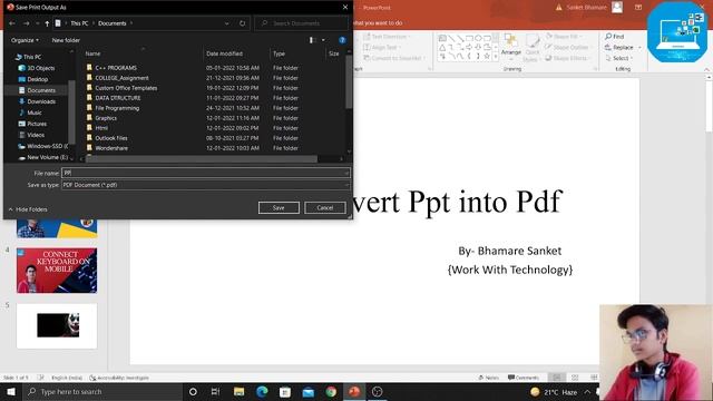 How to Convert PPT  into PDF | Hindi #workwithtechnology #PPToPDF #PPT #PDF