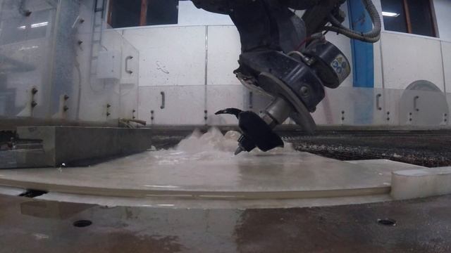 Waterjet Cutting Ceramic tile bevel.