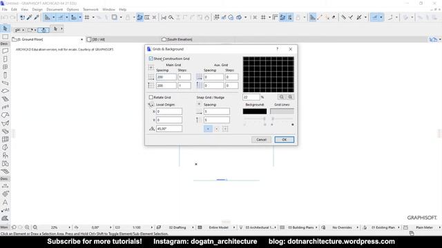 ARCHICAD BACKGROUND COLOR & CONSTRUCTION GRID - Change Background Color in ARCHICAD easily