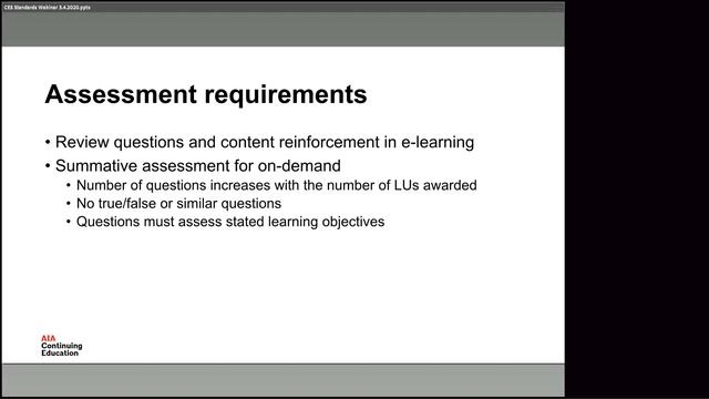 CE Standards Overview for AIA CES Providers